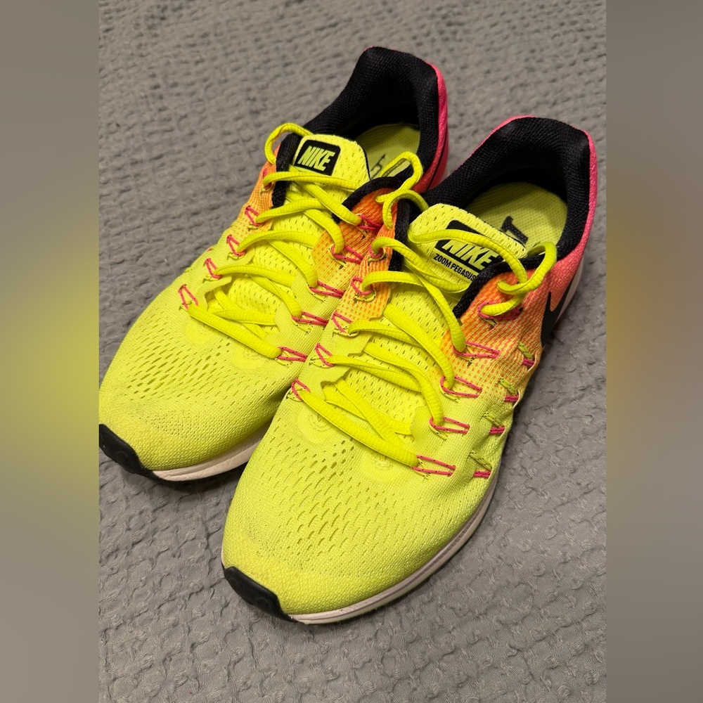 Nike Air Zoom Pegasus Vibrant Yellow and Pink Sneakers